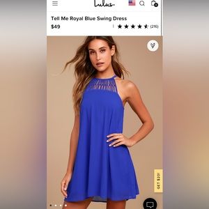 Lulus Tell Me Royal Blue Swing Dress